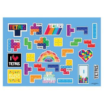 Diakakis imports Μπλοκ Ζωγραφικής Tetris 23X33 40Φυλλα Αυτοκόλλητα - Στενσιλ - 2 Σελίδες Χρωματισμού 000504032 5205698499135
