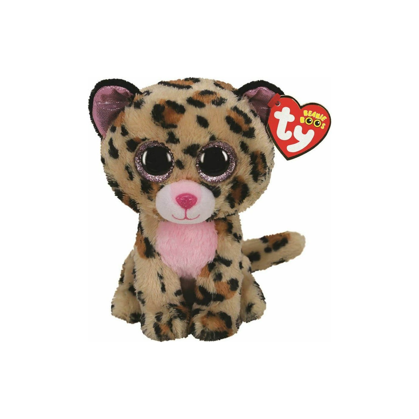 Ty Beanie Boos Livvie Plush Leopard Brown And Pink 15Cm 1607 36367 Ty Beanie Boos Livvie Plush Leopard Brown And Pink 15Cm 1607 36367
