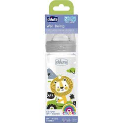Chicco Baby Wellness Μεσαία Ροή Πλαστικό Με Θηλή  Σιλικόνης, 250 Ml A60-28623-30 8058664129485