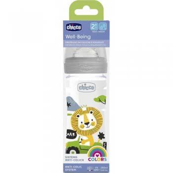Chicco Baby Wellness Middle Flow Plastic With Silicone Teat, 250 Ml, 120 G A60-28623-30 8058664129485