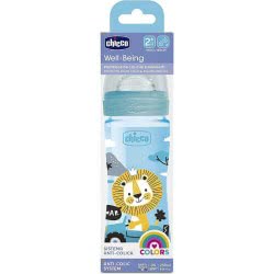 Chicco Well-Being Plastic Baby Bottle With Silicone Nipper Fast Flow Blue 250Ml A60-28623-20 8058664129478