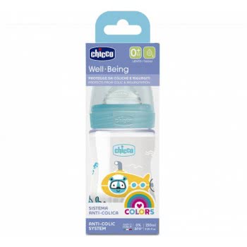 Chicco Baby Wellness  Plastic Flow With Silicone Teat, 150 Ml, 90 G A60-28611-20 8058664129454