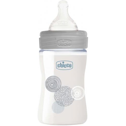 Chicco Well Being Γυάλινο Μπιμπερό Με Θηλή Σιλικόνης 0M+ 150Ml A50-28711-30 8058664129928