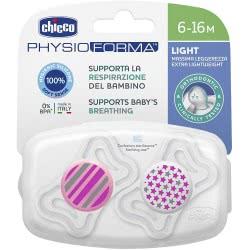 Chicco Πιπίλα Physio Light  Σιλικόνης Ρόζ 6-16 Μηνών 2 Τεμάχια C20-71033-11 8058664097098