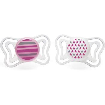 Chicco Physio Light Silicone Pacifier Pink 6-16 Months 2 Pieces C20-71033-11 8058664097098