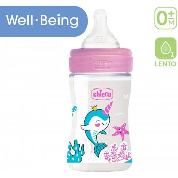 Chicco Baby Wellness Slow Plastic Flow With Silicone Teat, 150 Ml, 90 G A60-28611-10 8058664129447