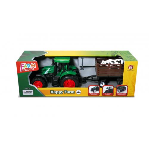 Toys-shop Choice Friction Τρακτέρ Και Καρότσα Με Αγελάδα 46Εκ JA095862 6990521958628