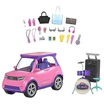 Mattel Barbie: Big City, Big Dreams Transforming Vehicle Playset, Pink 2-Seater SUV Reveals Stag GYJ25 887961972856