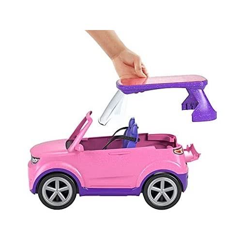 Mattel Barbie: Big City, Big Dreams Transforming Vehicle Playset, Pink 2-Seater SUV Reveals Stag GYJ25 887961972856