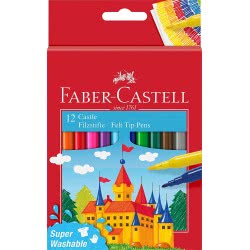 Faber-Castell Μαρκαδόροι Super Washable Σετ 12Τμχ 554201 4005405542014
