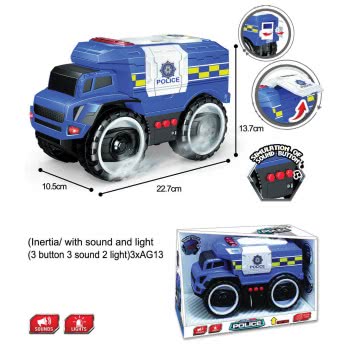 Toys-shop Choice Friction Police Jeep With Light And Music ,With Battery 3*AG13 JA096009 6990521960096
