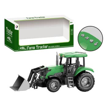 Toys-shop Choice Friction Farm Tractor 35Cm With Excavator. Lights And Sounds With Battery 3*AG13 JA097139 6990521971399