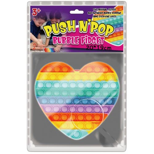 Gama Brands Big Pop It Bubble S Fidget Hearts Rainbow 20X19cm 11290083 5212021900831