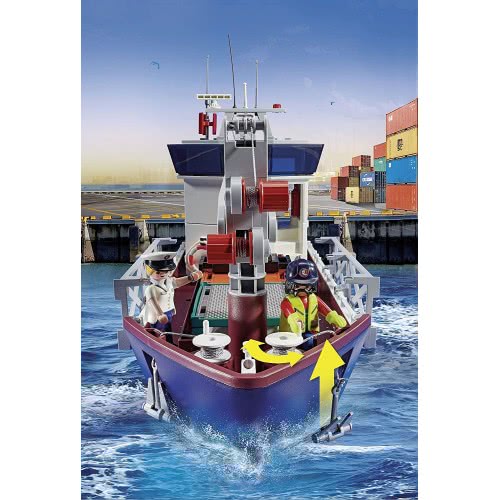 Playmobil City Action Cargo Ship With Boat, Floats, For Children Ages 4+ 70769 4008789707697
