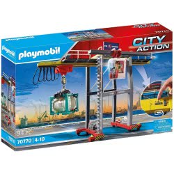 Playmobil City Action Electric Cargo Crane With Container Γερανογέφυρα Φορτοεκφόρτωσης Container 70770 4008789707703