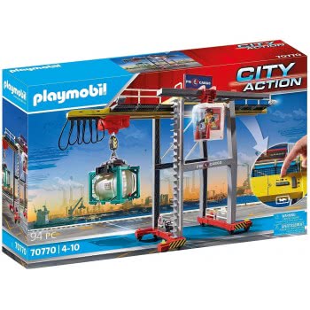 Playmobil City Action Electric Cargo Crane With Container Γερανογέφυρα Φορτοεκφόρτωσης Container 70770 4008789707703