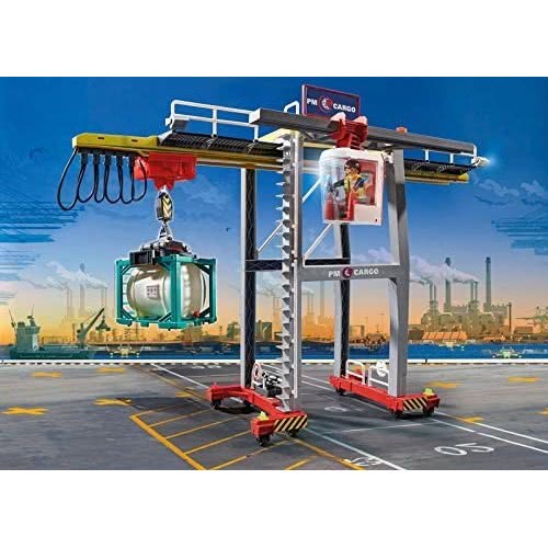 Playmobil City Action Electric Cargo Crane With Container, Built-In Motor, For Children Ages 4+ 70770 4008789707703