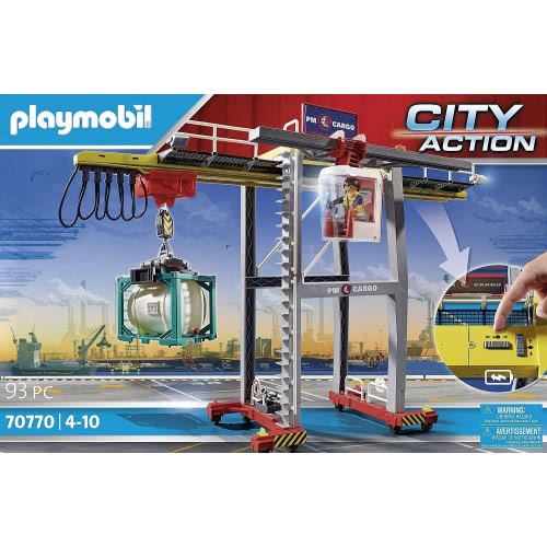 Playmobil City Action Electric Cargo Crane With Container Γερανογέφυρα Φορτοεκφόρτωσης Container 70770 4008789707703