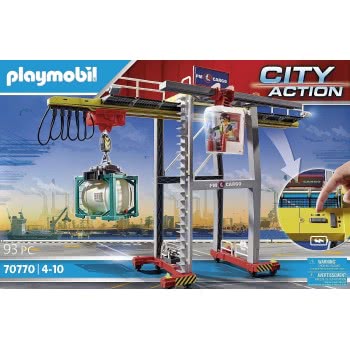 Playmobil City Action Electric Cargo Crane With Container Γερανογέφυρα Φορτοεκφόρτωσης Container 70770 4008789707703