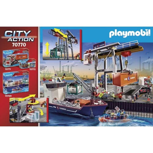 Playmobil City Action Electric Cargo Crane With Container Γερανογέφυρα Φορτοεκφόρτωσης Container 70770 4008789707703