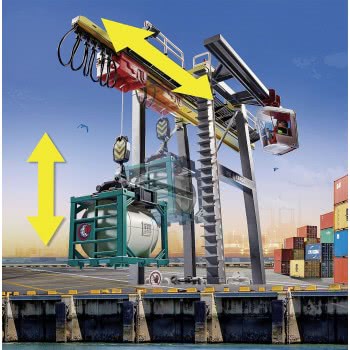 Playmobil City Action Electric Cargo Crane With Container, Built-In Motor, For Children Ages 4+ 70770 4008789707703