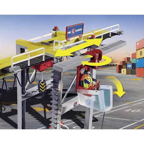 Playmobil City Action Electric Cargo Crane With Container Γερανογέφυρα Φορτοεκφόρτωσης Container 70770 4008789707703