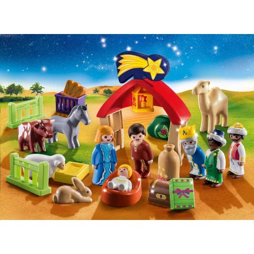 Playmobil 1.2.3 Christmas Manger Advent Calendar Χριστουγεννιάτικο Ημερολόγιο Χριστουγεννιάτικη Φάτνη 70259 4008789702593