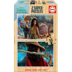 EDUCA Disney Stripe And The Last Dragon Puzzles Set Of 2 X 50 Κομμάτια Οικολογικό Φιλικό Ξύλο 18879 8412668188792
