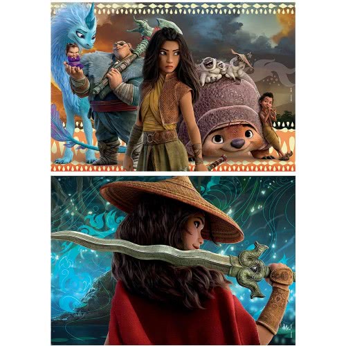 EDUCA Disney Stripe And The Last Dragon Puzzles Set Of 2 50 Pieces Eco-Friendly Wood - Ages 4+ - Ref, Multi-Colour 18879 8412668
