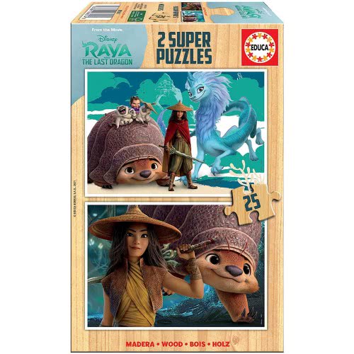 EDUCA Disney Stripe And The Last Dragon Παζλ Ξύλινο 2X25τεμ. Set Eco-Friendly Wood 18878 8412668188785