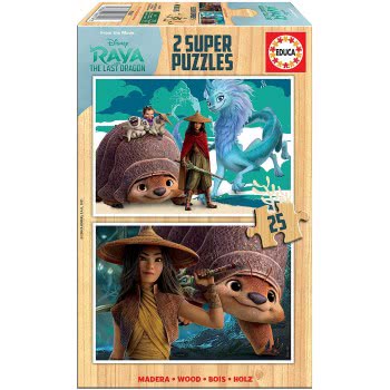 EDUCA Disney Stripe And The Last Dragon 25-Piece Puzzle Set - Eco-Friendly Wood - Ages 3+ 18878 8412668188785