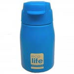eco life Παγούρι Ανοξείδωτο Μπλε Με Καλαμάκι 400Ml 33-BO-1998 5208009000884