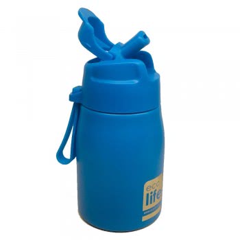 eco life Παγούρι Ανοξείδωτο Μπλε Με Καλαμάκι 400Ml 33-BO-1998 5208009000884