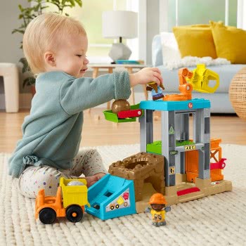 Mattel Little People Load The Reproduction Of Construction Εργοτάξιο Σετ Παιχνιδιού Με Ήχους HCJ64 194735011339