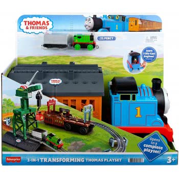 Mattel Thomas And Friends 2-In-1 Convert Playset, Push-Buy Train A Piece With Storage Work Crane GXH08 887961956917