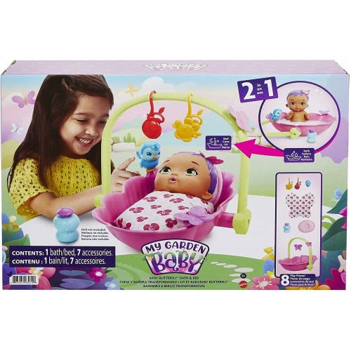 Mattel My Garden Baby Butterfly Bath And Bed 2 In 1 (29.2 Cm), With Accessories HBH46 887961989120