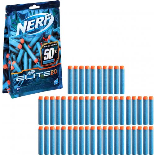 Hasbro Nerf Elite 2.0 50 Dart Refill Pack Περιλαμβάνει 50 Επίσημα Βέλη 2.0, Συμβατά Με Elite Blasters E9484 5010993747580