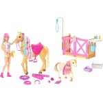 Mattel Groom N Cares Horses Playset With Doll (Blonde 11.5-In), 2 And 20+ Grooming Hairstyling Accessories, Gift For 3 To 7 GXV7