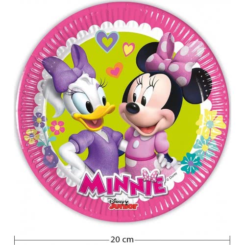 PROCOS 8 Party Plates, Multi-Colour Minnie Happy Helpers FSC Next Generation Disney 20Cm 093491 5201184934913