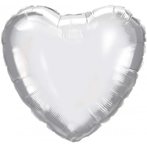 PROCOS Μπαλόνια Decorata Foil Μονόχρωμο Silver Heart 46Εκ 092452 5201184924525