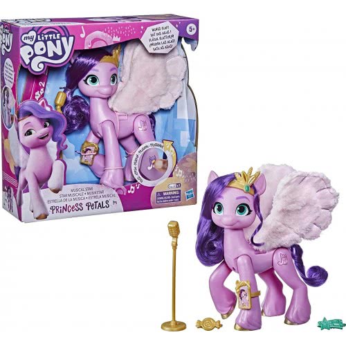 Hasbro My Little Pony A New Generation Film Musical  Princess Petals – 15-Cm Pony Toy That Plays Music For Children 5 And Up F17