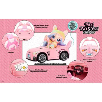 Giochi Preziosi Na Na Na Surprise Soft Plush Convertible - Pink, Kitty-Themed Doll Vehicle 572411EUC 035051572411