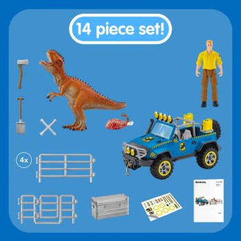 Schleich Off-Road Vehicle With Dino Outpost Dinosaurs 41464 4059433266442