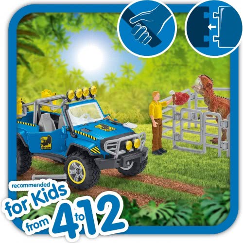 Schleich 4X4 Όχημα Και Κάγκελα Περίφραξης Δεινοσαύρων Dino Outpost 41464 4059433266442