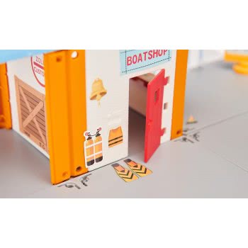 siku World Non-Powered Λιμάνι Με Πλοιάριο Και Εξοπλισμό 5512 4006874055128