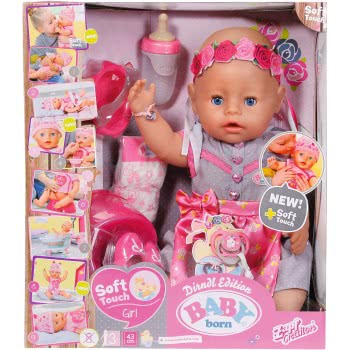 MGA Entertainment Baby Born Soft Touch Dirndl Girl Doll With Lifelike Functions 43 Cm 827451 4001167827451