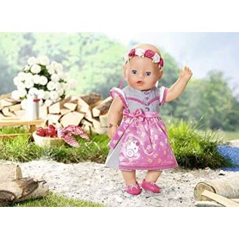 MGA Entertainment Baby Born Soft Touch Dirndl Girl Doll With Lifelike Functions 43 Cm 827451 4001167827451