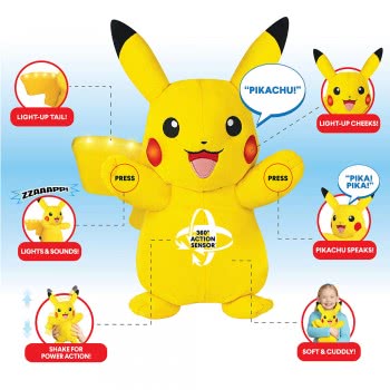 Jazwares Pokemon Λούτρινο 25Cm Με Ήχο Και Φως Pikachu JW000105 889933978347