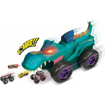 Mattel Hot Wheels Monster Trucks Car Chompin Mega Wrex Giant Vehicle With Lights And Sound Effects GYL13 887961974775