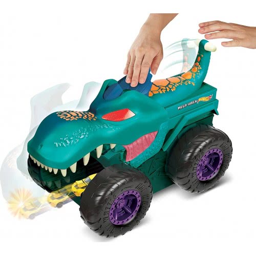 Mattel Hot Wheels Monster Trucks Car Chompin Mega Wrex Giant Vehicle With Lights And Sound Effects GYL13 887961974775